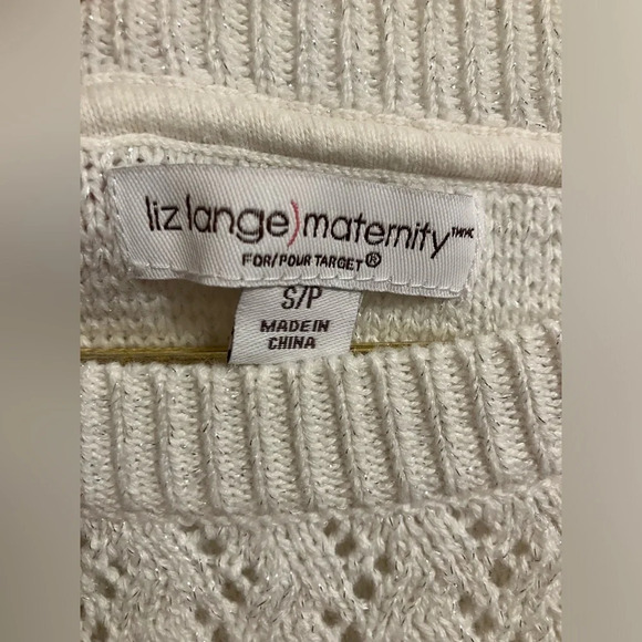 Liz Lange Maternity Crew Neck Pullover Sweater with sparkle weave womens small - Picture 3 of 11